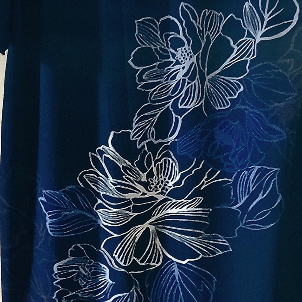 NWT~DANA BUCHMAN~ Blue Floral Dress - Picture 6 of 9